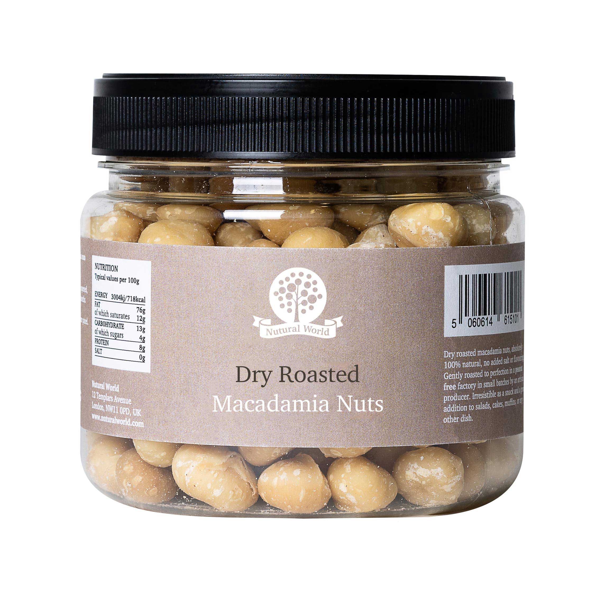 Dry Roasted Macadamia Nuts – Unsalted (500g)