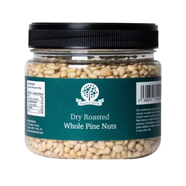 Dry Roasted Whole Pine Nuts - Unsalted (500g)